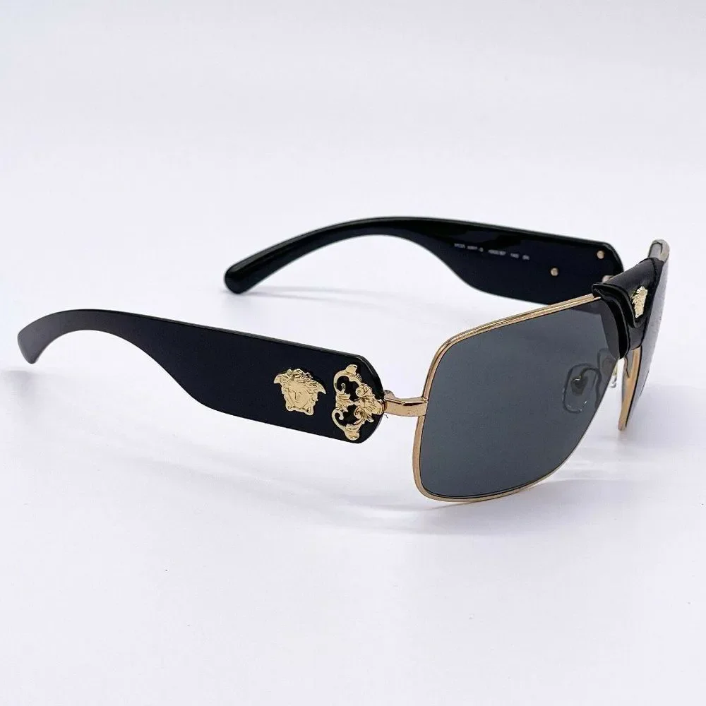 New Versace Black w/ Gold Accent Unisex Sunglasses